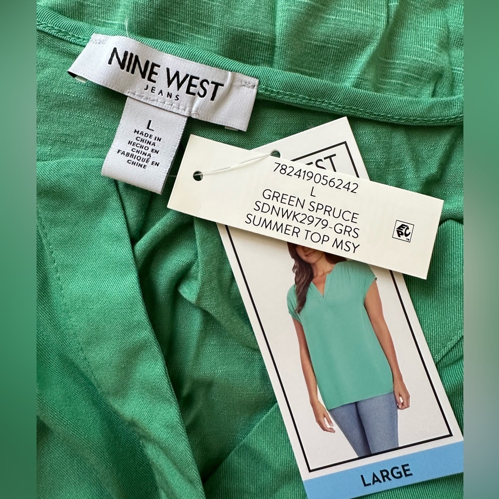 Nine West Jeans Green Spruce Summer Top